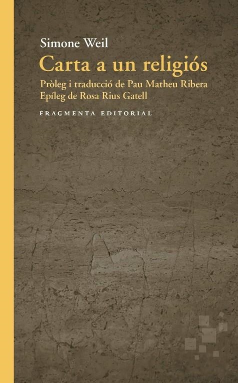 Carta a un religiós | 9791387548339 | Weil, Simone